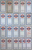Good selection (21) of London Underground diagrammatic, card POCKET MAPS dated from 1954 to 1971 and