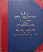 Officially bound volume of London Transport TRAFFIC CIRCULARS for Central Road Services being volume