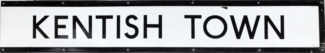 1960s/70s London Underground enamel FRIEZE PANEL from the platforms at Kentish Town on the