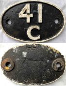 British Railways (Eastern Region) locomotive cast-iron SHEDPLATE '41C' used by Sheffield (
