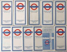 Selection (10) of 1959-65 London Underground diagrammatic, card POCKET MAPS comprising Beck issues