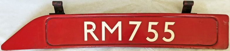 London Transport Routemaster bonnet FLEETNUMBER PLATE from RM 755. The original RM 755 entered