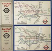 Pair of London Underground diagrammatic, card POCKET MAPS by H C Beck and comprising issues No 1