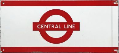 1960s/70s London Underground enamel PLATFORM FRIEZE PLATE for the Central Line with the line name on