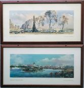 Pair of railway CARRIAGE PRINTS from the LNER post-war series comprising 'London, Cleopatra's Needle