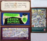 Selection (4) of London Underground CARD PANELS comprising c1930s 'Lost Property' (Metropolitan