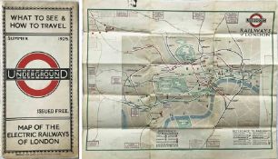 1925 London Underground MAP of the Electric Railways of London 