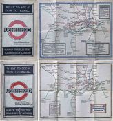 Pair of 1920s London Underground MAPS OF THE ELECTRIC RAILWAYS OF LONDON 