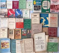 Crate containing a large quantity of RAILWAY TIMETABLES, RAMBLING GUIDES, WORKING TIMETABLES etc,
