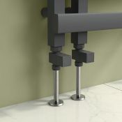 (Z1010) 15mm Standard Connection Square Straight Anthracite Radiator Valves Made of solid bras...