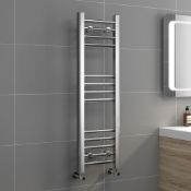 (OS280) 1000x300mm - 20mm Tubes - Chrome Heated Straight Rail Ladder Towel Rail. RRP £185.99. Made