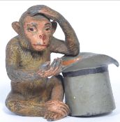 Edwardian cold painted monkey novelty match striker