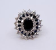 Decorative Sapphire & Diamond Style 9ct Gold Ring