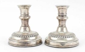 Pair of early Edwardian sterling silver candlesticks, J Sherwood & Sons
