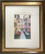 E Anthony Orme “Venetian Canal Scene” signed pastel painting