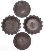 Two pairs of willhelm Schiller and sons plates in bronze finish