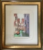 Original E Anthony Orme ‘Venetian Waterway’ Signed Pastel Painting