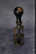 Vintage Wood and Brass mechanical ink stamp