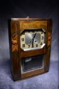 Art Deco Wooden Wall Clock.