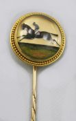 18ct Gold Essex Rock Crystal Horse Racing Stick c.1880