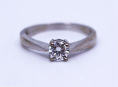 Round Brilliant Cut 0.53 Carat Diamond White Gold Ring