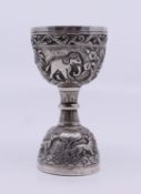 Late 19th c. Indian Silver Double Ended Measuring Cup