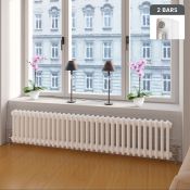 (Z200) 300x1458mm White Double Panel Horizontal Radiator. RRP £549.99. For an elegant style, c...