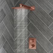 (TT7) Brushed Copper Shower Head & Mixer Valve. RRP £499.99. Constructed from solid stainless ...