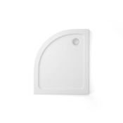 (AD97) 900x760mm Offset Quadrant Ultra Slim Stone Shower Tray - Left. Low profile ultra slim