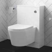 (Z116) 500mm Slimline Gloss White Back To Wall Toilet Unit. Engineered with everyday use in min...