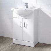 (PM28) 550x300mm Quartz Gloss White Built In Sink Cabinet. RRP £349.99.Comes complete with ba...