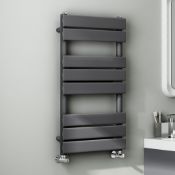 (TT49) 650x400mm Anthracite Flat Panel Ladder Towel Radiator. RRP £234.99. We use low carbon s...