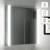(TT75) 650x500mm Luminaire Illuminated LED Mirror Cabinet - Bluetooth Speaker & Shaver Socket. ...