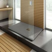 (TT142) 1200x900mm Rectangular Slate Effect Shower Tray in Grey. RRP £585.99. Manufactured in...