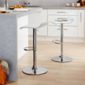 2 x White & Chrome effect Bar stool (H)850mm (W)415mm. Bar Stools are a great way to incorpora...
