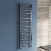 (TT79)1600x500mm Black Nickel Square Rail Ladder Towel Radiator. RRP £359.99. Our expertly eng...