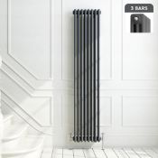 (TT88) 1800x380mm Anthracite Triple Panel Vertical Colosseum Traditional Radiator. RRP £499.99...