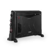 (H199) 2000W CONVECTOR HEATER _ 3 HEAT SETTINGS, TURBO FUNCTION & TIMER - BLACK 3 HEAT SETT...
