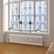 (DD81) 300x812mm White Four Panel Horizontal Colosseum Traditional Radiator. RRP £494.99. Fo...