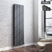 (TT80) 1600x452mm Anthracite Double Flat Panel Vertical Radiator. RRP £484.99. Made with low c...