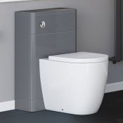 (TT143) 500mm Denver Gloss Grey Back To Wall Toilet Unit. RRP £199.99. Engineered with everyda...