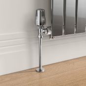 (TT183) 15mm Standard Connection Thermostatic Angled Chrome Radiator Valves. Chrome Plated Soli...
