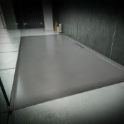 (TT141) 1200x800mm Luxe Ultra Slim Stone Shower Tray Grey. RRP £443.99. Manufactured in the UK...