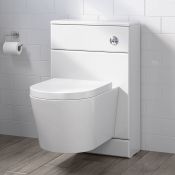 (H74) 500x200mm Quartz Gloss White Back To Wall Toilet Unit. RRP £176.99. Pristine gloss white...