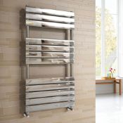 (TT117) 1200x600mm Chrome Flat Panel Ladder Towel Radiator. RRP £454.99. we use low carbon ste...