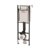 (TT145) Wall Hung Toilet Mounting Frame with Cistern and Chrome Dual Flush Plate. Compatible w...