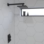 (TT97) Iker Matte Black Shower. RRP £349.99. Square form ideal for a stylish contemporary sett...