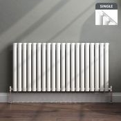 (G13) 635x1440mm Gloss White Single Panel Oval Tube Horizontal Radiator. RRP £337.99. Made fro...