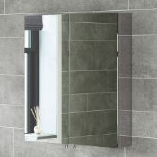 (AA108) 600x670mm Liberty Stainless Steel Double Door Mirror Cabinet. RRP £249.99. Made from h...