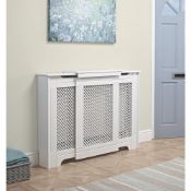 (PP198) 1420 X 235 X 936MM VICTORIAN ADJUSTABLE RADIATOR CABINET WHITE 970-. RRP £104.99. White